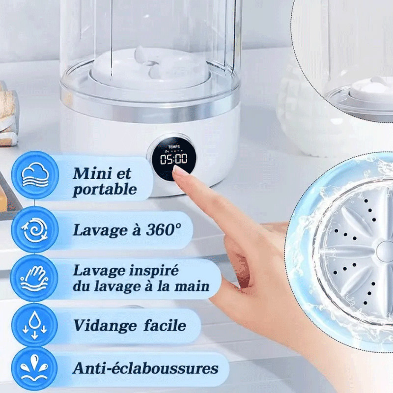 Mini Machine à Laver DSP KW1010 1L Blanc en Tunisie