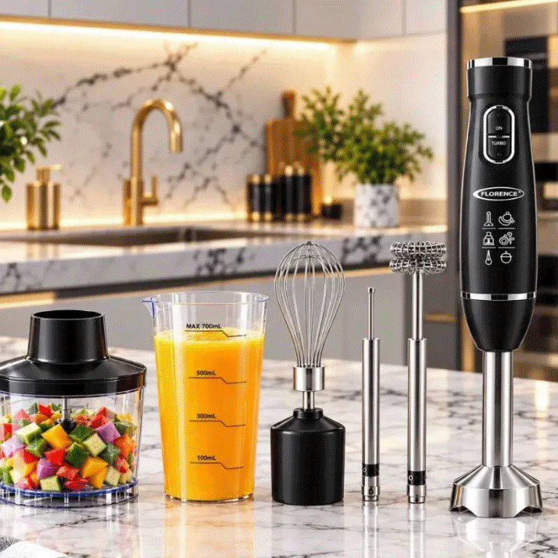 Mixeur Plongeant 5en1 Florence HK477 600W Noir en Tunisie