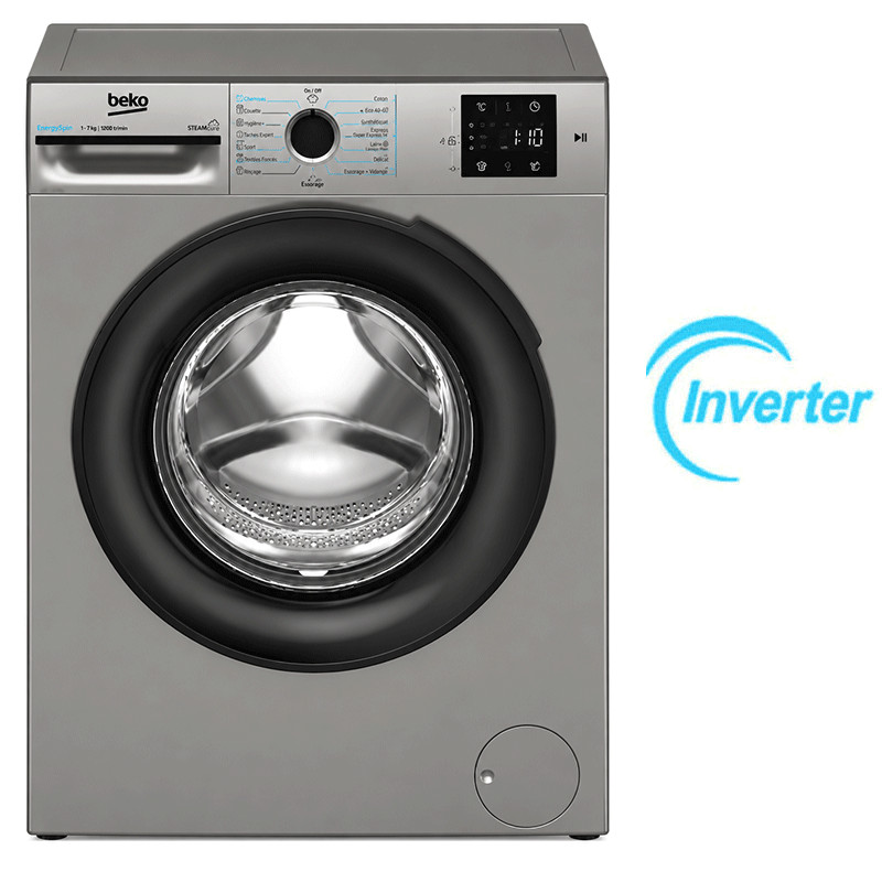 Machine à Laver Frontale Beko BM3WFU38200BS Inverter 8Kg Gris en Tunisie