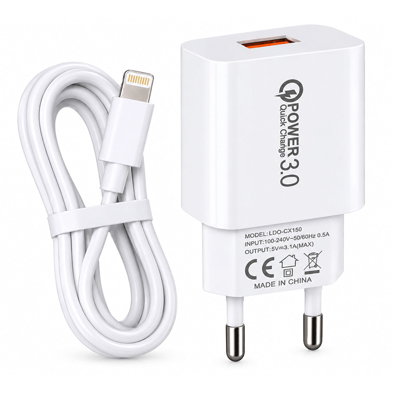 Chargeur LDO CX150 USB Vers Lightning Blanc en Tunisie