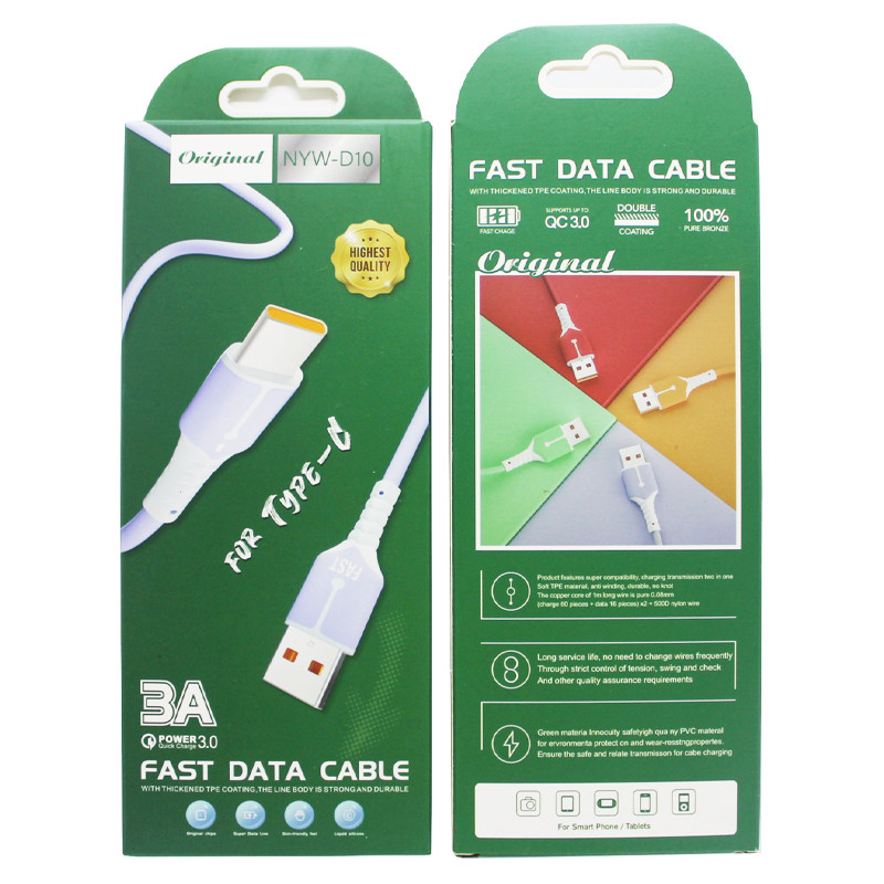Câble Chargeur D10 USB Vers Type-C Orange en Tunisie