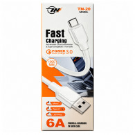 Câble Chargeur TN-20 USB Vers Type-C Blanc en Tunisie
