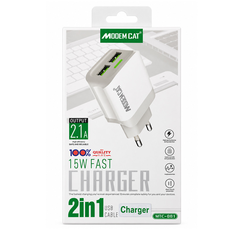 Adaptateur Chargeur Modem Cat MTC001 Type-C Blanc En Tunisie