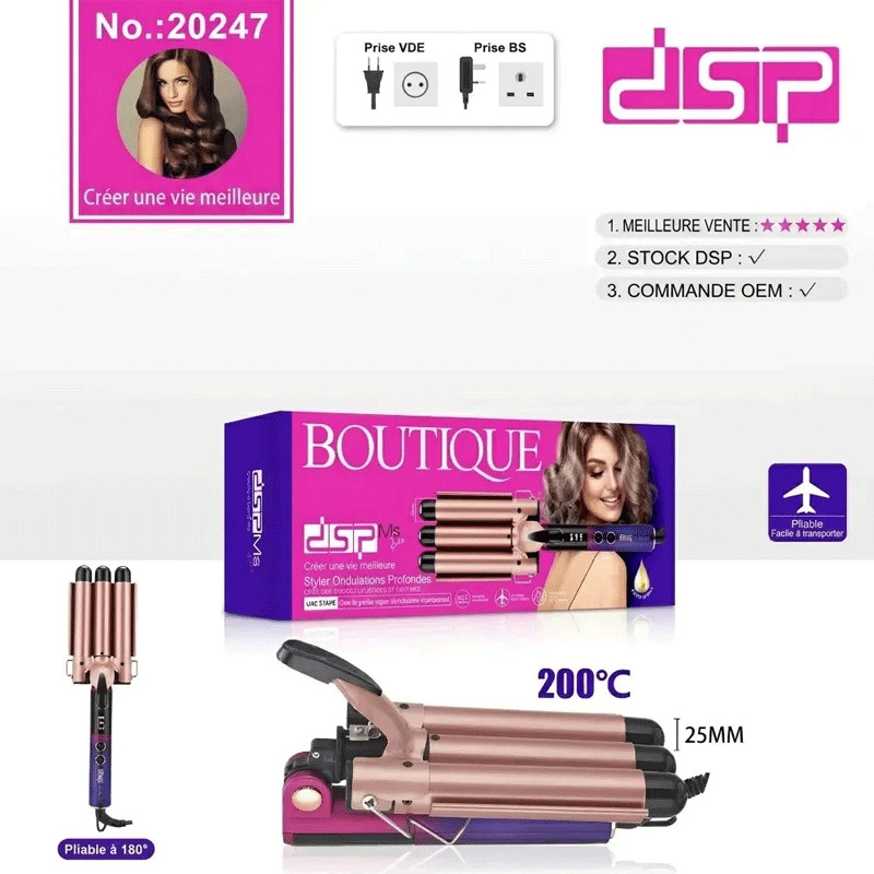 Fer À Boucler DSP Wavy 20247 200°C Rose Gold en Tunisie