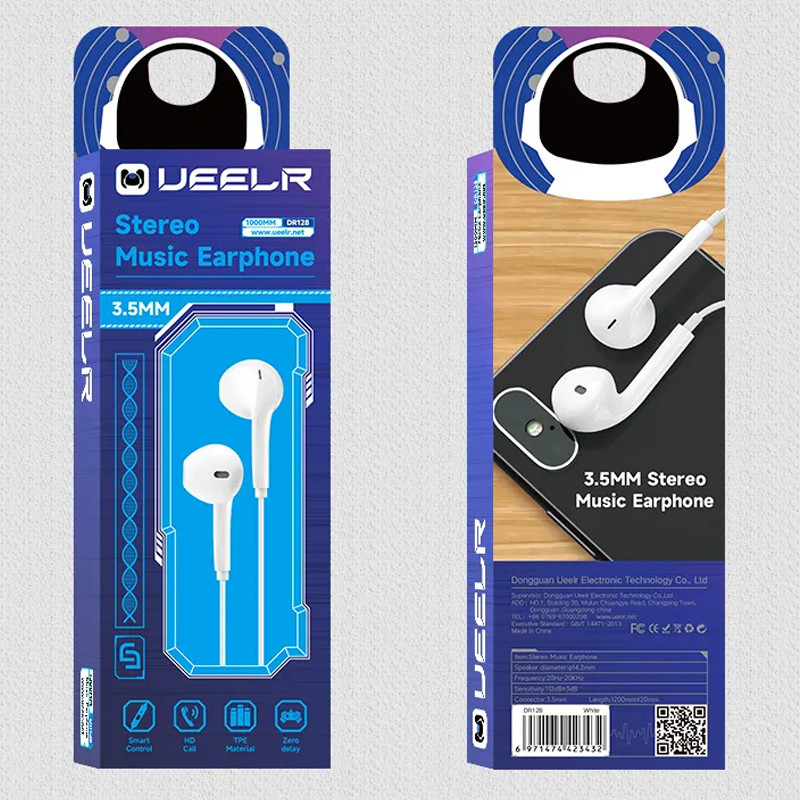Écouteur Filaire Ueelr DR128 Blanc en Tunisie