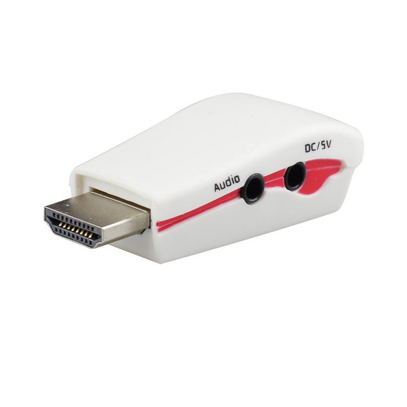 Adaptateur HDMI à VGA avec Audio + câble d'alimentation Adaptateur HDMI à VGA avec Audio + câble d'alimentation