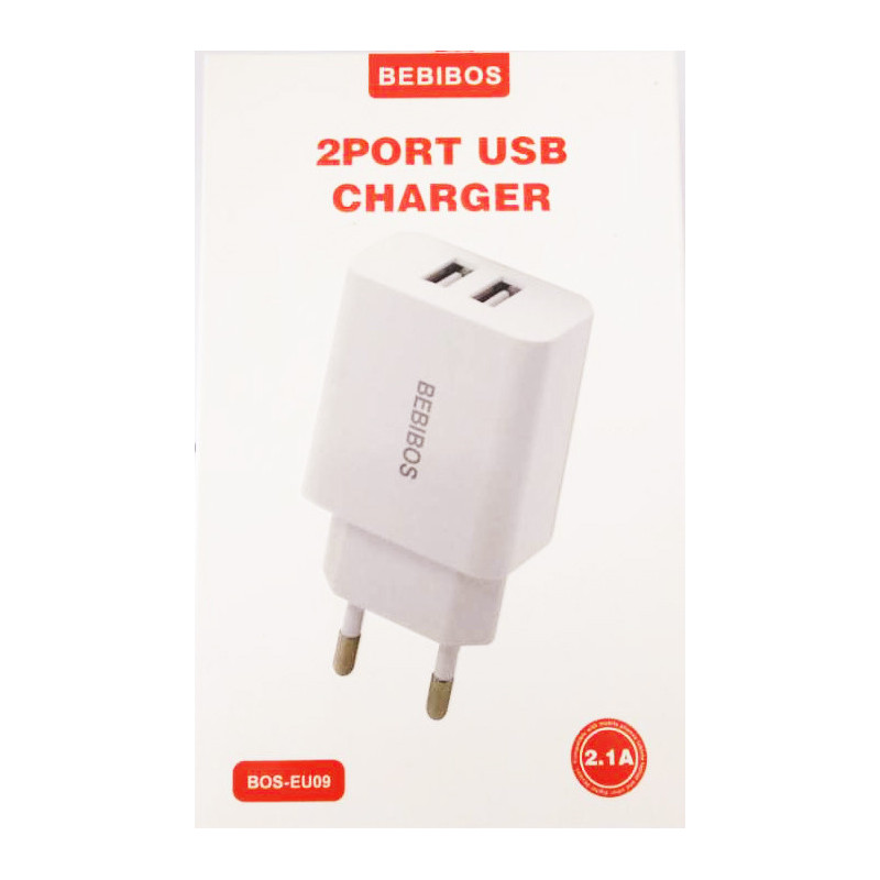 Chargeur Micro USB BEBIBOS BOS-EU09 2.1A - Blanc