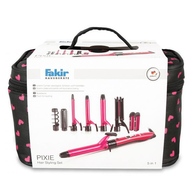 Coffret Fer à Boucler 5en1 Fakir PIXIE- Rose