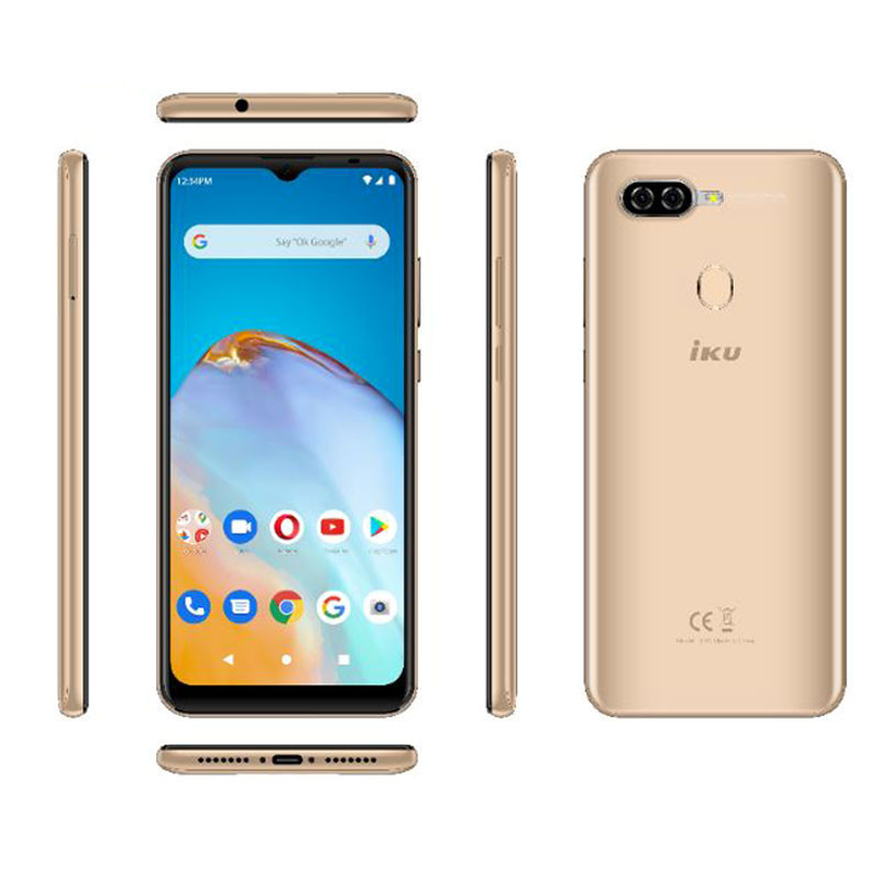TÉLÉPHONE PORTABLE IKU A40| 4G |4GO |64Go | DOUBLE SIM+ GLASS + SILICONE - GOLD