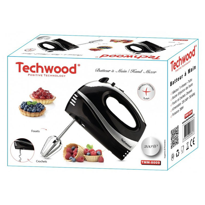 Batteur à Main Techwood TMM-8009 200W Noir En Tunisie