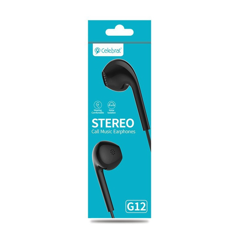 Ecouteur avec micro Celebrat G12 - Noir