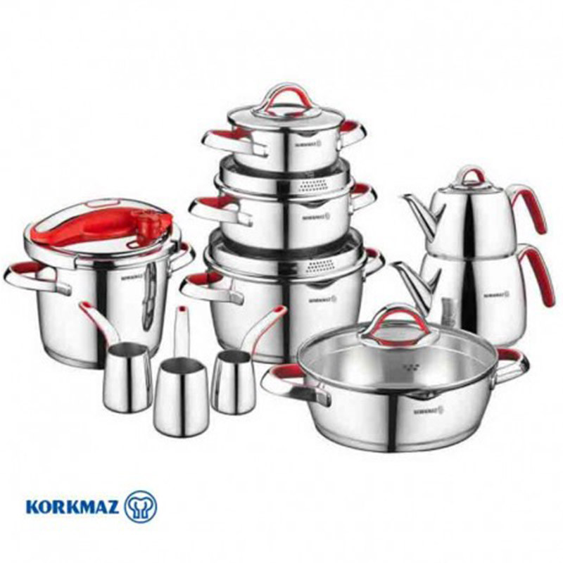 SET de 17 PCS VERTEX INDUCTION ACIER INOXIDABLE ROUGE SET de 17 PCS VERTEX INDUCTION ACIER INOXIDABLE ROUGE