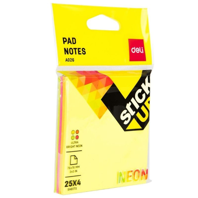 STICK NOTE 76X76 DELI CUBE COULEUR PASTEL ASSORTIS EA01703