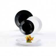 SERVICE TABLE 18PCS LUMINARC ALEXIE NOIR&BLANC