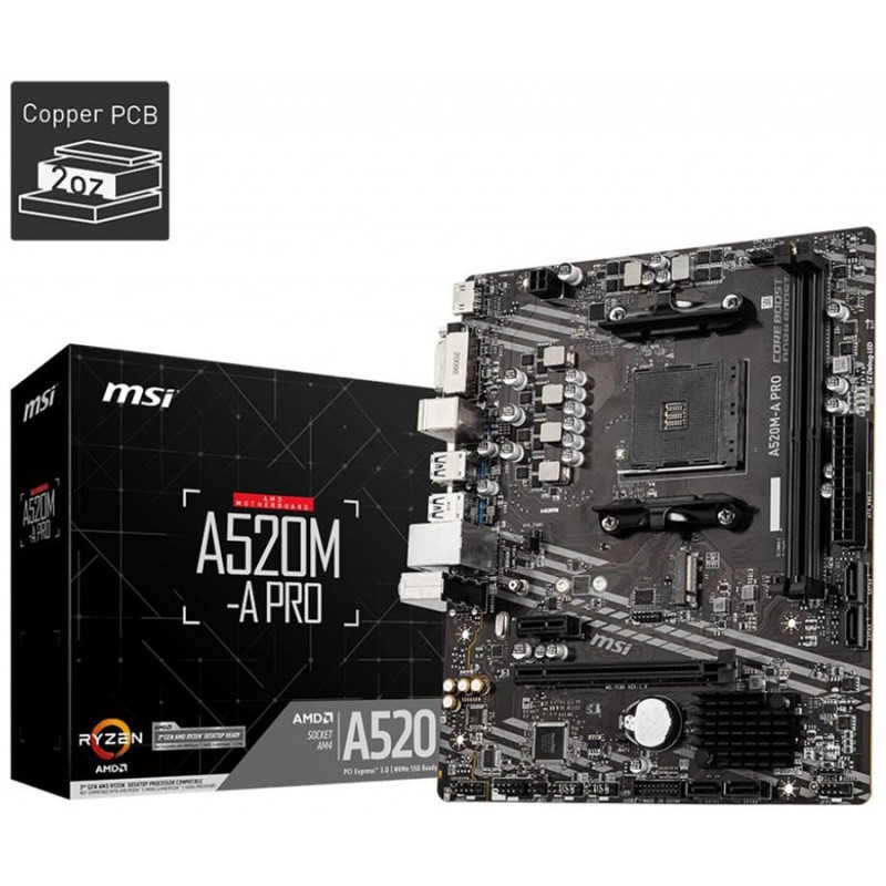 CARTE MERE MSI A520M-A PRO SOCKET AMD AM4 (7C96-001R)