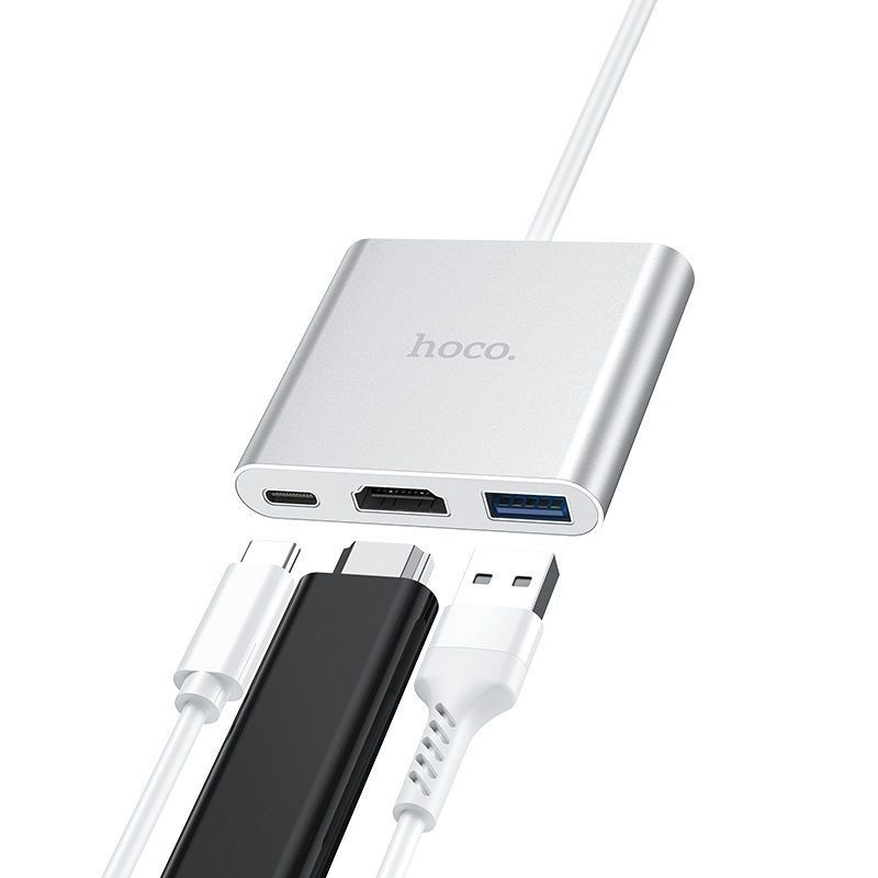 ADAPTATEUR HOCO TYPE C VERS USB 3.0 + HDMI + PD EASY USE