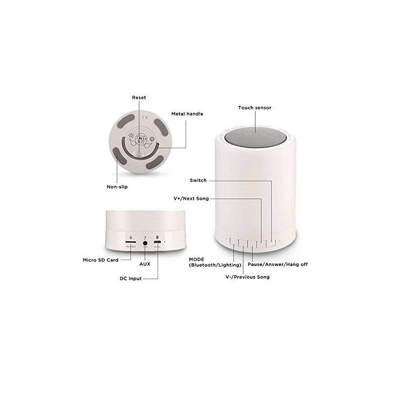 HAUTE PARLEUR BLUETOOTH CL-671 AVEC LED MULTICOULEURS