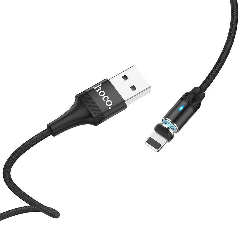 CÂBLE HOCO MAGNÉTIQUE USB VERS IPHONE U76 AVEC INDICATEUR 1,2M 2A