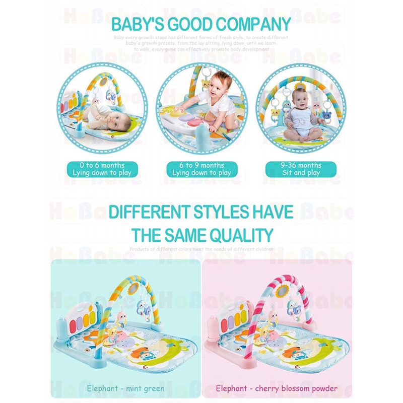 TAPIS D'ÉVEIL POUR BÉBÉ AVEC HOCHETS ET PIANO MULTI-COULEUR