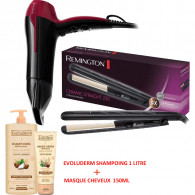 Pack soin cheveux : Sèche Cheveux + Lisseur Céramique + Shampoing réparateur + masque cheveux réparateur