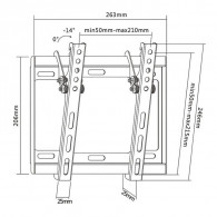 Support Mural UNIVERSEL SBOX Pour Téléviseurs 23" - 43" (PLB-3422T)