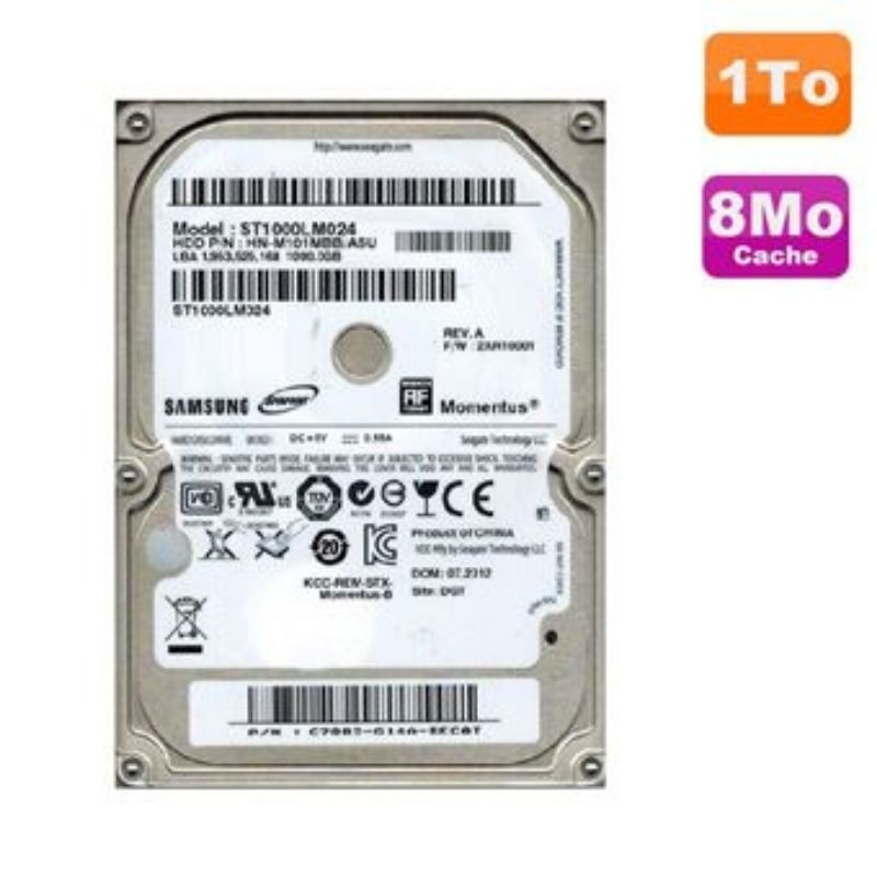 Disque Dur Interne Seagate 1TO 2.5 8 MB SATA II ST1000LM024