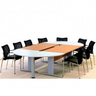 Table de Réunion Modulaire 2 PVC avec Socle Métallique