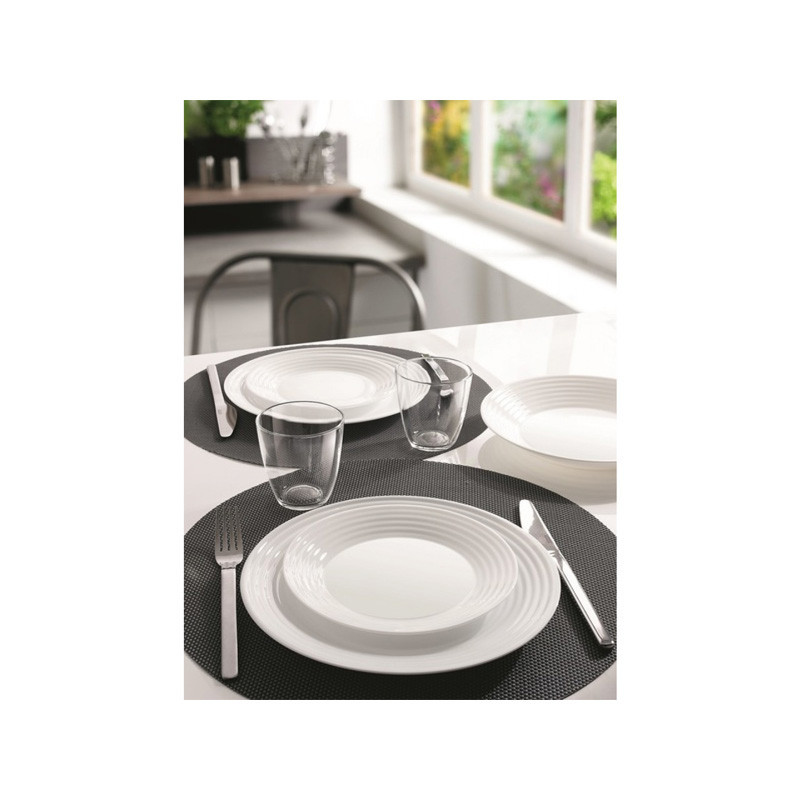 SERVICE A TABLE LUMINARC 18 PIÈCES HARENA - BLANC