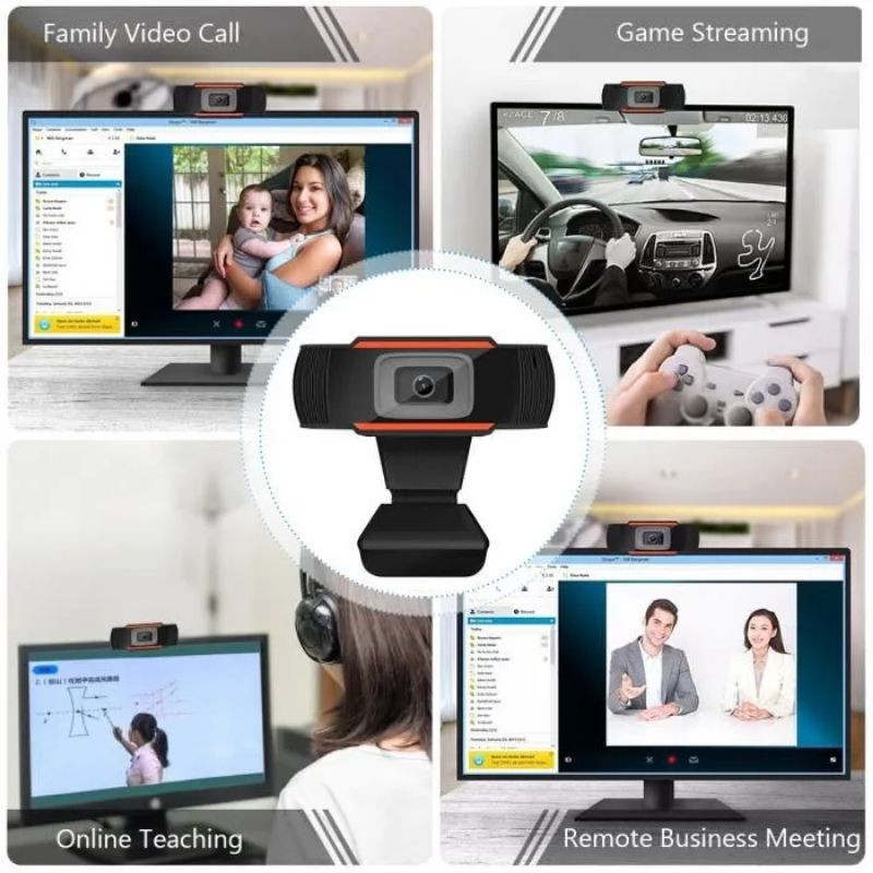 Sans Marque Webcam HD 720P Avec Microphone - Noir à prix pas cher