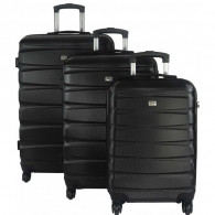 Set 3 Valise Abstrait Onde Noir