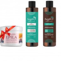 Pack Soin: Après Shampoing ARGILO Ghassoul + Shampoing Ghassoul ARGILO + Pate Dépilatoire Diamanta Gratuite