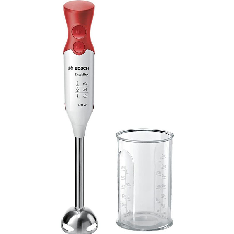 Mixeur Plongeant BOSCH 450W Blanc Et Rouge MSM64110
