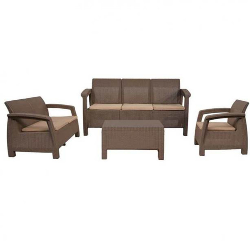 Salon De Jardin Carthage 6 Places Taupe CHS041-16