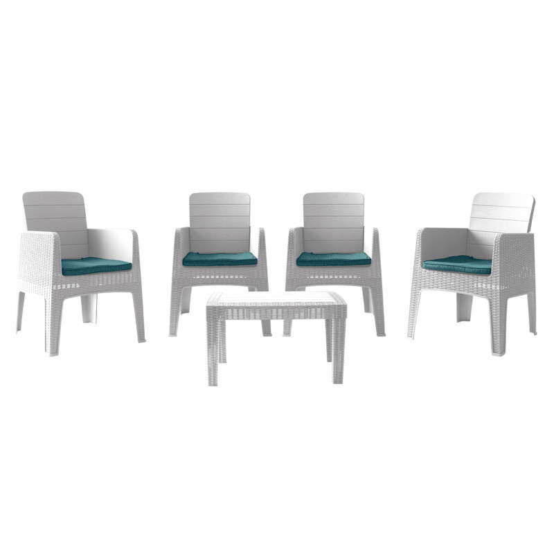 Salon De Jardin MARECHAL 4 Places - Blanc