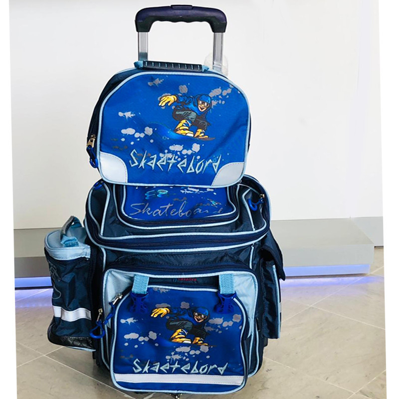 Pack Scolaire 5en1 Skateboard + Panier À Goûter + Chariot + Lunchbox + Trousse