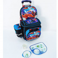 Pack Scolaire 5en1 Free Fire : Sac à Dos + Panier À Goûter + Chariot + Lunchbox + Trousse