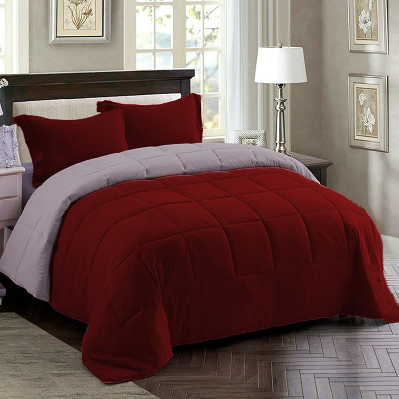 Couette 2 Places Double Faces Rouge Bordeau et Gris + 2 Taies D’oreillers Gratuits 220 X 240 cm Couette 2 Places Double Faces Rouge Bordeau et Gris + 2 Taies D’oreillers Gratuits 220 X 240 cm