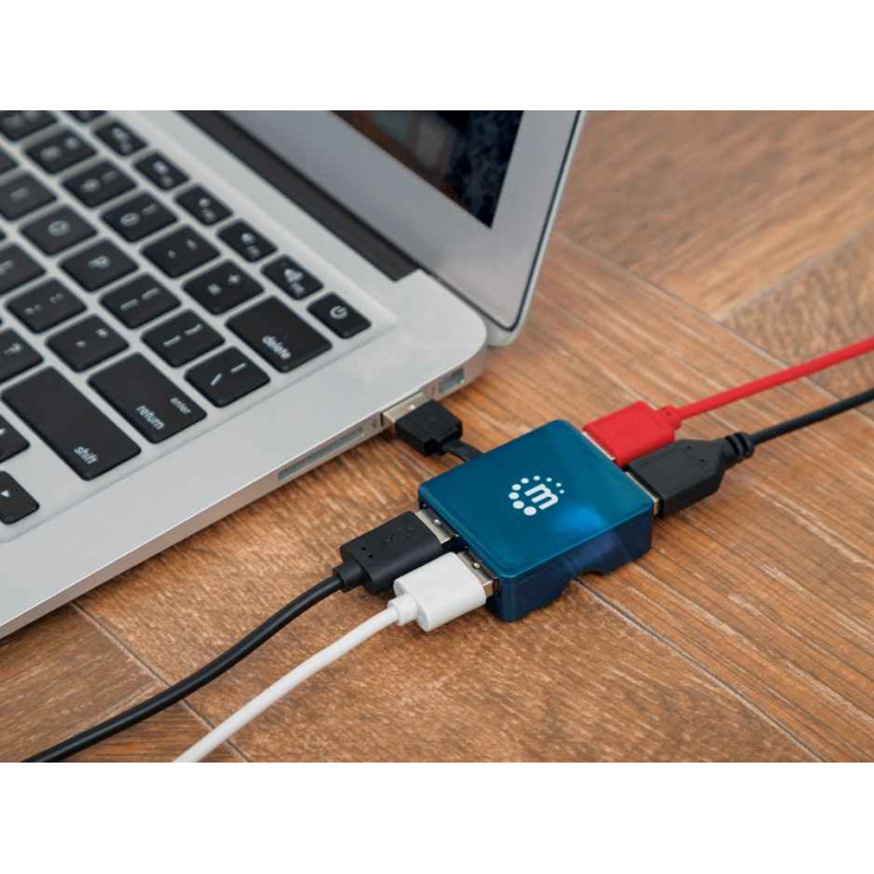 HUB USB 2.0 Manhattan 4 Ports Noir