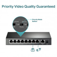 Switch de bureau 9 ports 10/100 Mbps + 8 ports PoE+