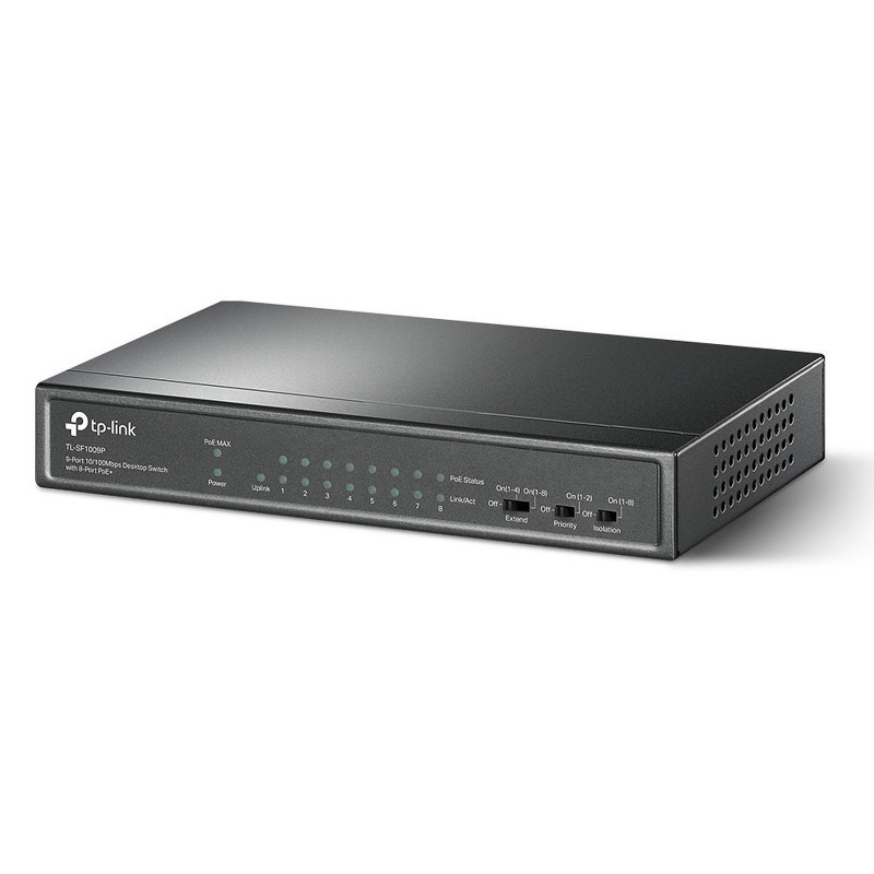 Switch de bureau TP-LINK 9 ports 10/100 Mbps avec 8 ports PoE+