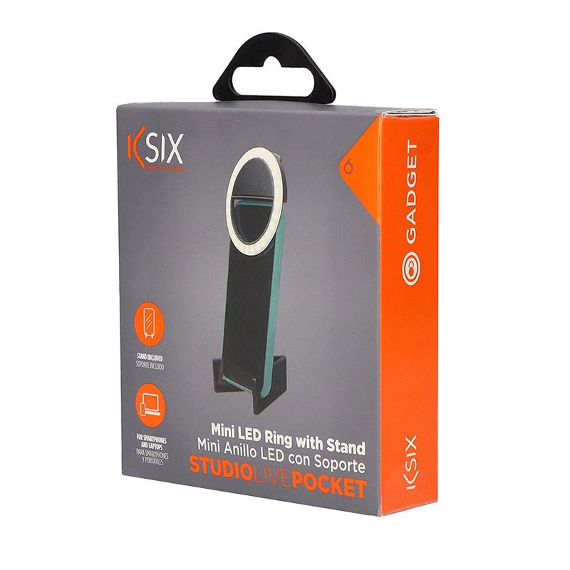 Support Téléphone Ksix Avec Mini Ring Led De Poche