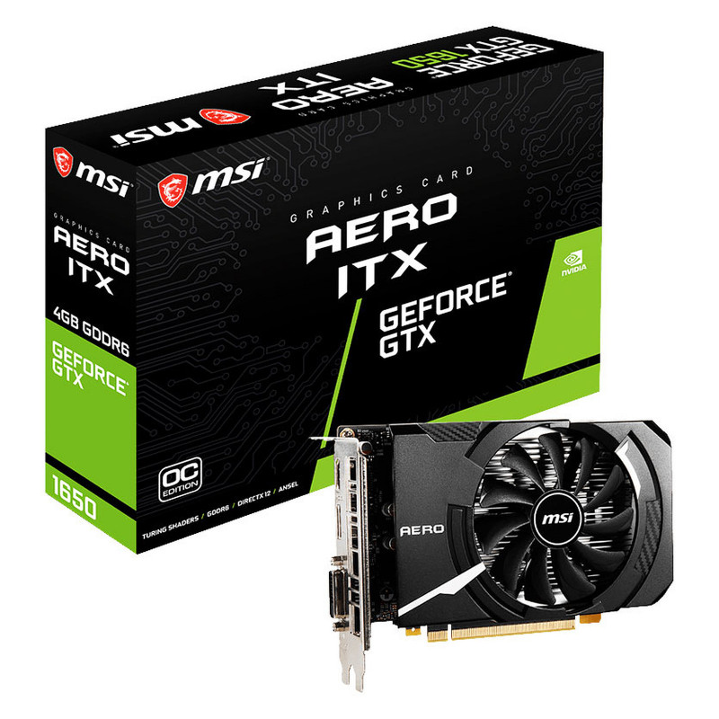Carte Graphique MSI GeForce GTX 1650 D6 AERO ITX OC Carte Graphique MSI GeForce GTX 1650 D6 AERO ITX OC
