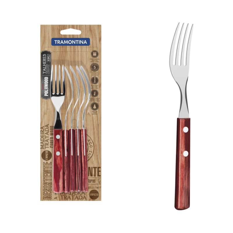 Fourchettes De Table Tramontina Ipanema – Lot De 3, Manche Bleu Polypropylène, Lame Acier Inoxydable, Lave-Vaisselle