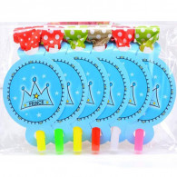 Lot De 6 Sifflet Anniversaire Thème Prince