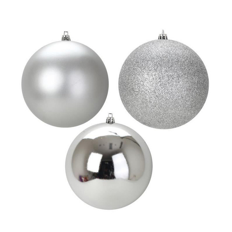 16 Boules De Noël En PET 6 Cm - Décorations Incassables Et Légères Pour Sapin (Bleu Clair)