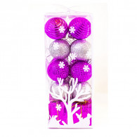 Lot De 16 Boules + Cubes Décoratives Pour Sapin PM - Rose Argent-Somoco