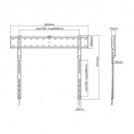Support Mural Sbox Fixe Pour TV 43"-80" - Noir Mat (PLB-7036F)