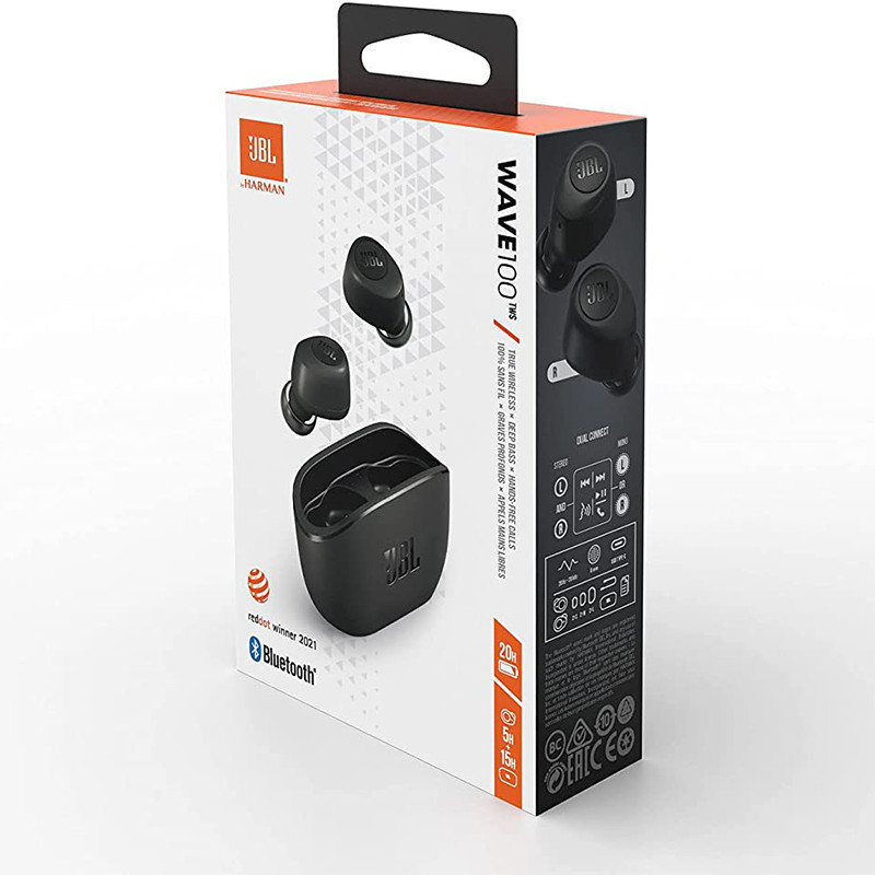 Écouteurs JBL Wave 100 TWS Bluetooth Noir