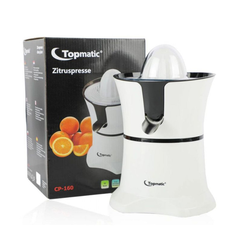 Presse Agrume Topmatic 60W Avec Distributeur Direct Blanc Presse Agrume Topmatic 60W Avec Distributeur Direct Blanc
