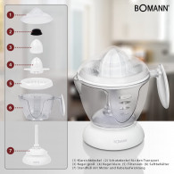 Presse Agrumes Bomann Electrique 40 Watt Blanc (ZP1092)